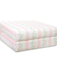 Hamptelle Hisbucs Stripes, Indoor/Outdoor Blush Pink Green Seat Cushion Covers, with Piping, 20"x20"x4"