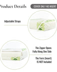 Charlivale, Indoor/Outdoor Grass Green Seat Cushion Covers, with Piping, 24"x24"x4"
