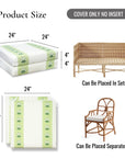 Charlivale, Indoor/Outdoor Grass Green Seat Cushion Covers, with Piping, 24"x24"x4"