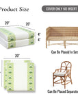 Charlivale, Indoor/Outdoor Grass Green Seat Cushion Covers, with Piping, 20"x20"x4"