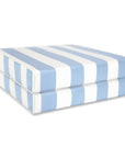 Beach Stripes, Outdoor Performance Azure Blue Seat Cushion Covers, with Piping, 20"x20"x4"