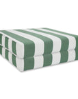 Beach Stripes, Outdoor Performance Green Seat Cushion Covers, with Piping, 20"x20"x4"
