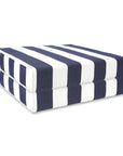 Beach Stripes, Outdoor Performance Indigo Blue Seat Cushion Covers, with Piping, 20"x20"x4"