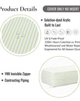 Coastline Stripes, Outdoor Performance Grass Green Seat Cushion Covers, with Piping, 24"x24"x4"