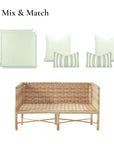 Coastline Stripes, Outdoor Performance Grass Green Seat Cushion Covers, with Piping, 24"x24"x4"