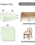 Coastline Stripes, Outdoor Performance Grass Green Seat Cushion Covers, with Piping, 20"x20"x4"