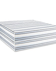 Bayside Stripes, Outdoor Performance Azure Blue Indigo Seat Cushion Covers, with Piping, 24"x24"x4"