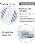 Harbor Stripes, Outdoor Performance Azure Blue Indigo Seat Cushion Covers, with Piping, 24"x24"x4"