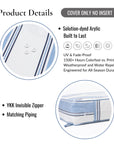 Harbor Stripes, Outdoor Performance Azure Blue Indigo Seat Cushion Covers, with Piping, 20"x20"x4"