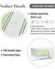 Harbor Stripes, Outdoor Performance Grass Green Seat Cushion Covers, with Piping, 20"x20"x4"