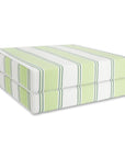 Harbor Stripes, Outdoor Performance Grass Green Seat Cushion Covers, with Piping, 20"x20"x4"