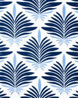 Sanpalo Palm Leaves, Indoor/Outdoor Fabric By The Yard 57", Navy Blue