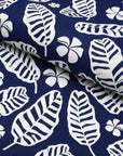 Corolla Palm Leaves, Indoor/Outdoor Fabric By The Yard 57", Navy Blue