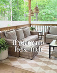 Athora, Outdoor Performance Azure Blue Lumbar Pillow Cover, with Flanged Border, 12"x20"