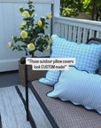 Barbelle, Indoor/Outdoor Navy Blue Throw Pillow Cover, with Fringe, 20"x20"
