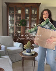 Rosecliff Tartan, Merino Wool Plaid Throw Blanket, Sage Green Blue, 50"x70"