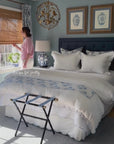 Knavia, Indoor/Outdoor Baby Blue Lumbar Pillow Cover, with Piping, 12"x20"
