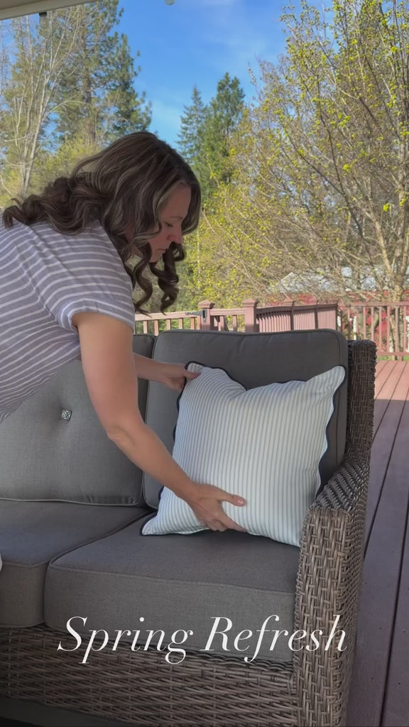 Coastal Outdoor Performance Lumbar Pillow Cover, Color Block with