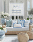 Kapalei Ravenala Scallops, Indoor/Outdoor Blue Lumbar Pillow Cover, with Fringe, 12"x20"