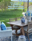 Bambury, Indoor/Outdoor Navy Azure Blue Throw Pillow Cover, with Piping, 22"x22"