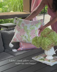 Coastal Indoor Outdoor Throw Pillow Cover Only, Line Frame, Blush Pink, 20"x20"