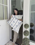 Knavia, Indoor/Outdoor Baby Blue Throw Pillow Cover, with Piping, 22"x22"