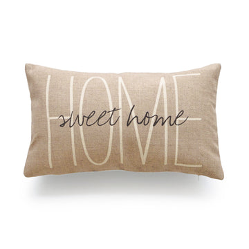 Rustic Home Sweet Home Lumbar Pillow Cover, Tan, 12