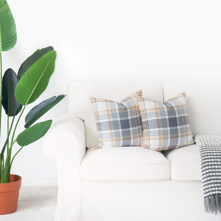 gray pillow covers