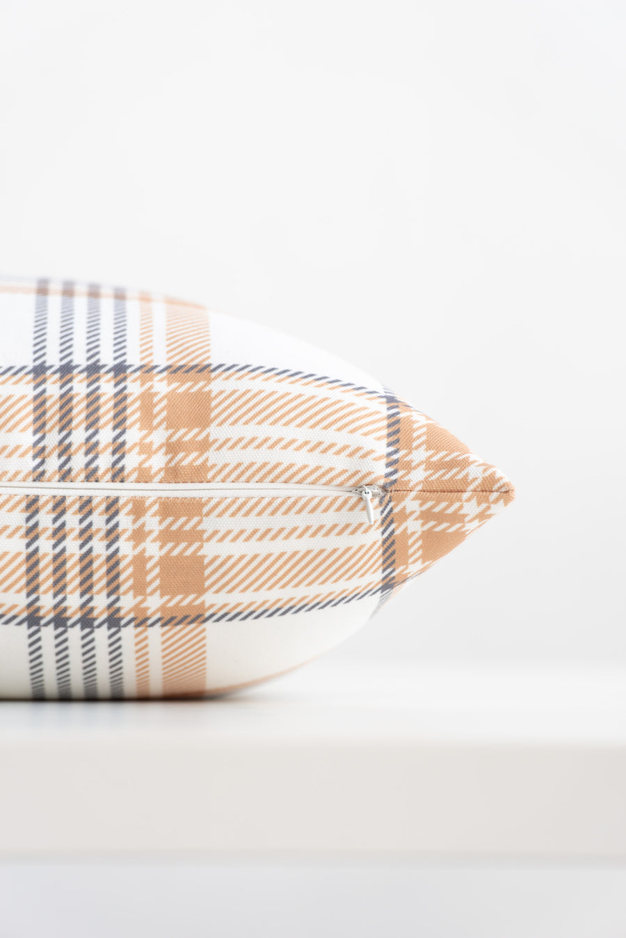Harvest Lumbar Pillow Cover, Tartan Plaid, Gold Gray, 12