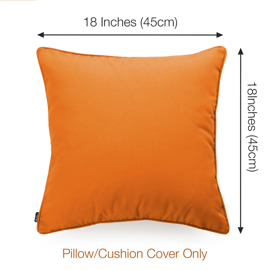 Orange Outdoor Pillow Cover, Solid, 18