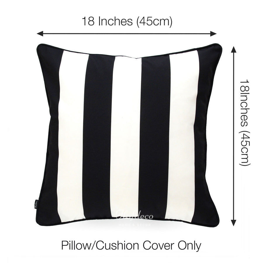 Black Ticking Stripe Throw Pillow Cover 18x18