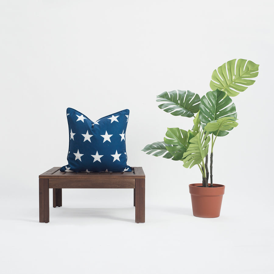 Navy Blue Outdoor Pillow Cover, Stars, 18
