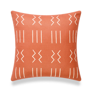 Rust Mud Cloth Pillow Cover, Dashes, 18