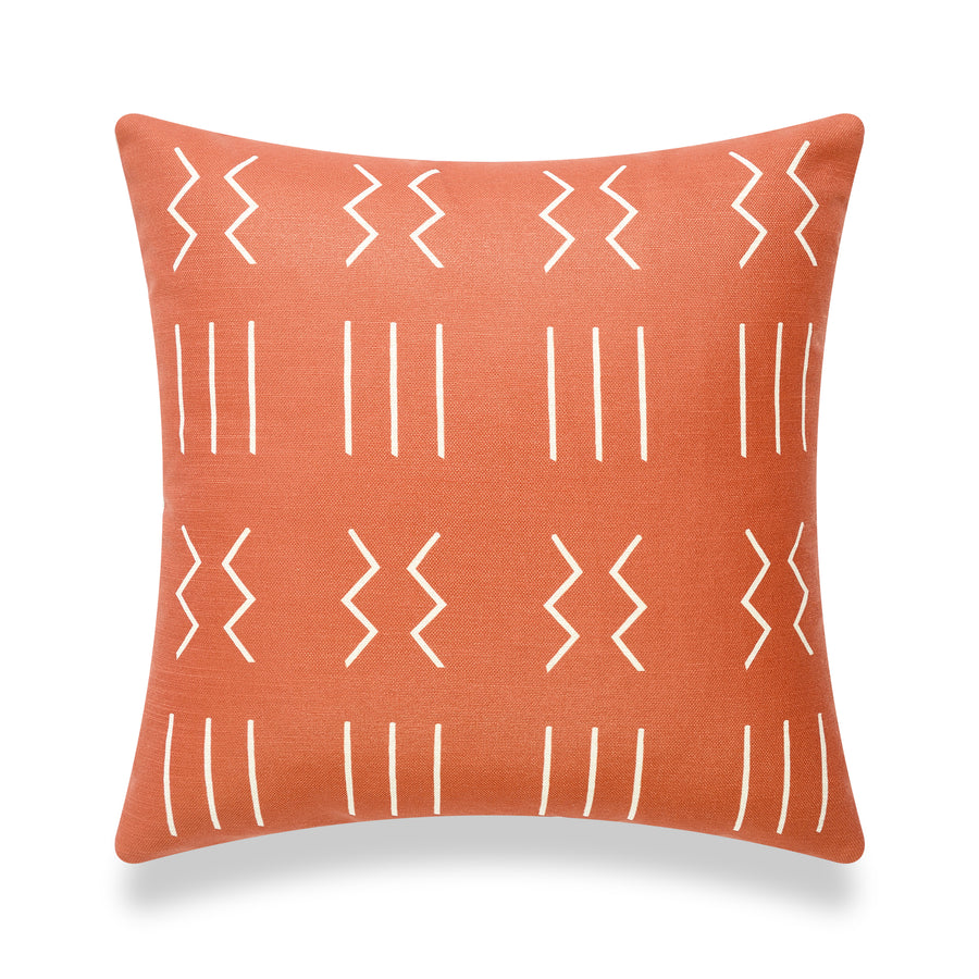 Rust Mud Cloth Pillow Cover, Dashes, 18
