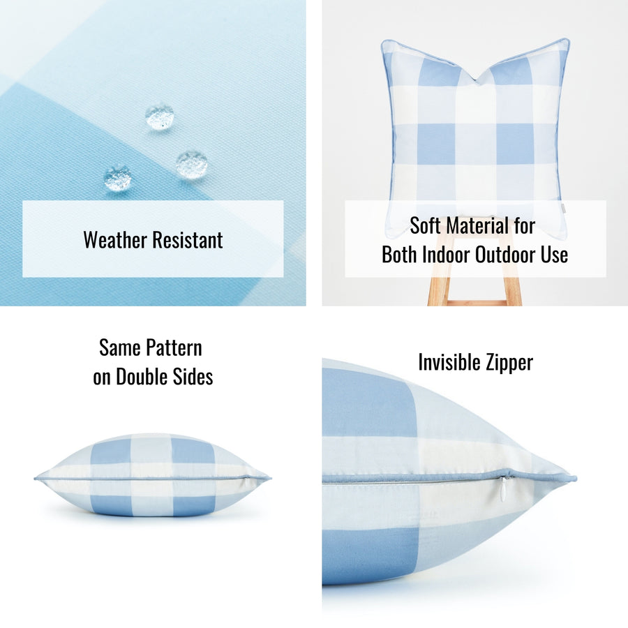 blue decorative pillows