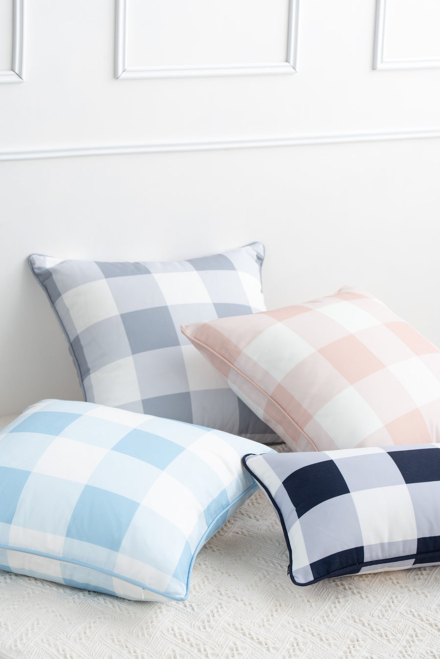 Coastal Indoor Outdoor Pillow Cover, Buffalo Check, Baby Blue, 20