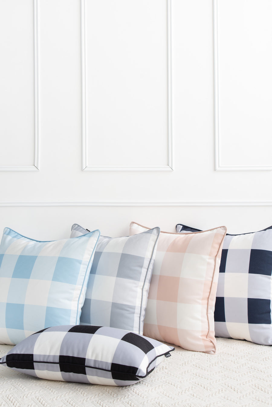 Coastal Indoor Outdoor Pillow Cover, Buffalo Check, Baby Blue, 20
