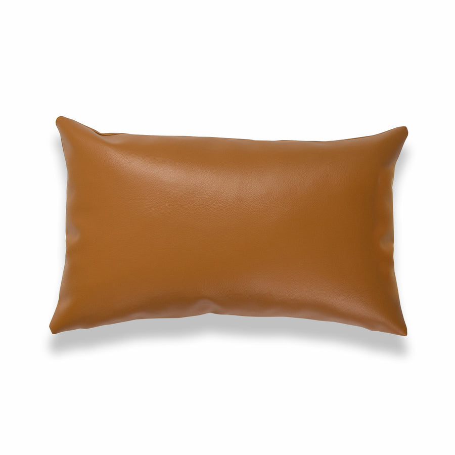 Faux Leather Pillows, Modern Design, Camel White | Hofdeco