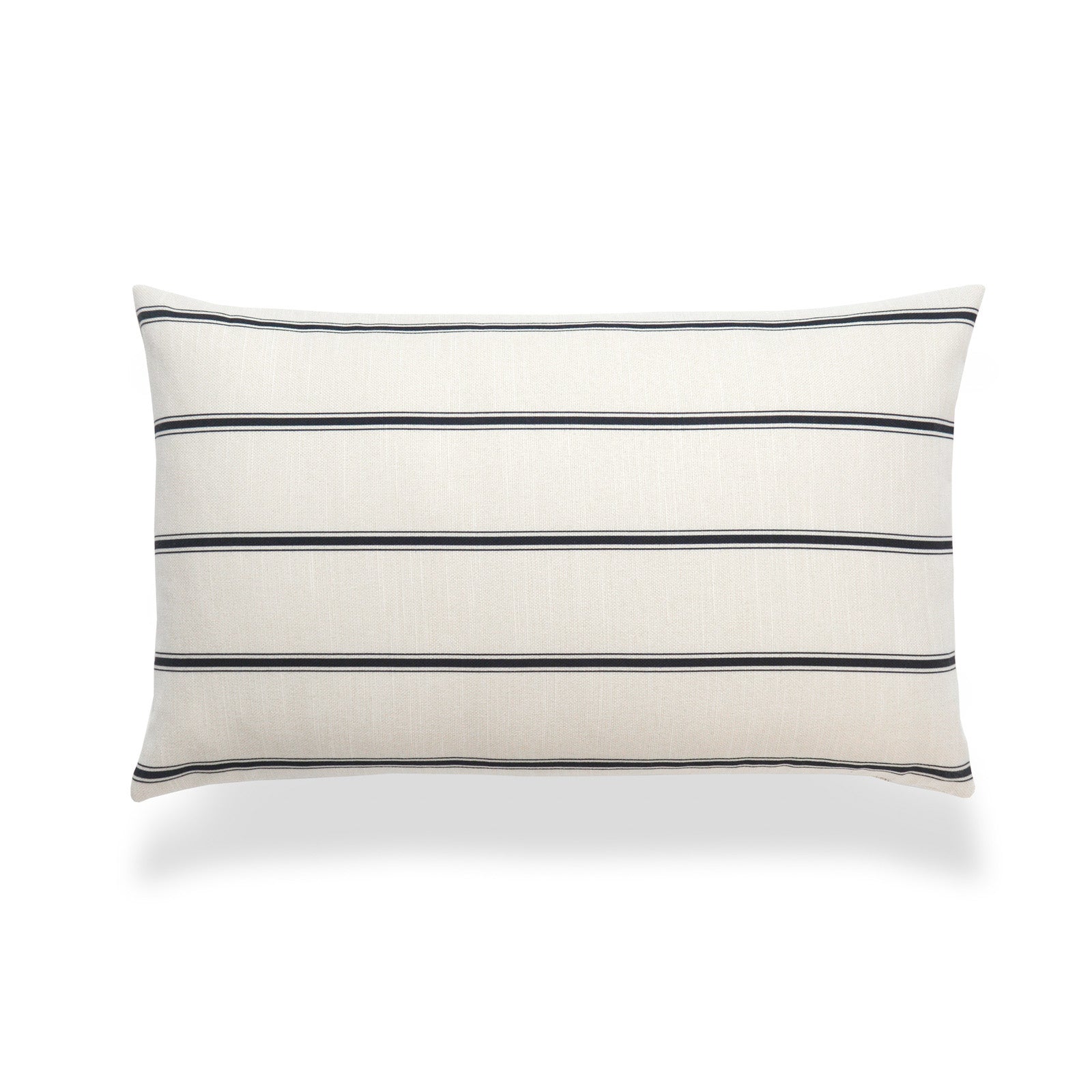 Neutral Lumbar Pillow Cover, Stripes, Black Beige Hofdeco