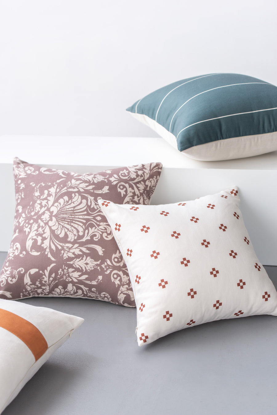 Modern Boho Pillow Cover, Damask, Brown, 20