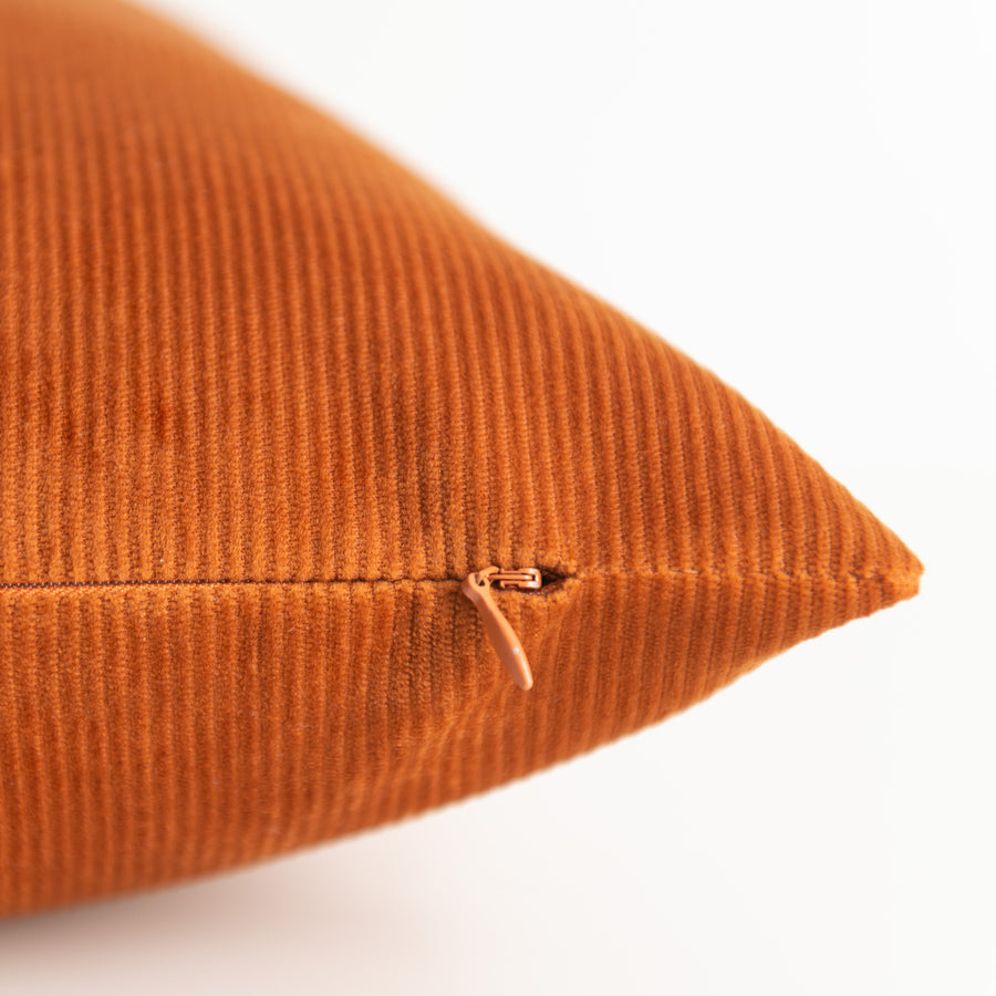 Modern Pillow Cover, Corduroy, Burnt Orange, 18