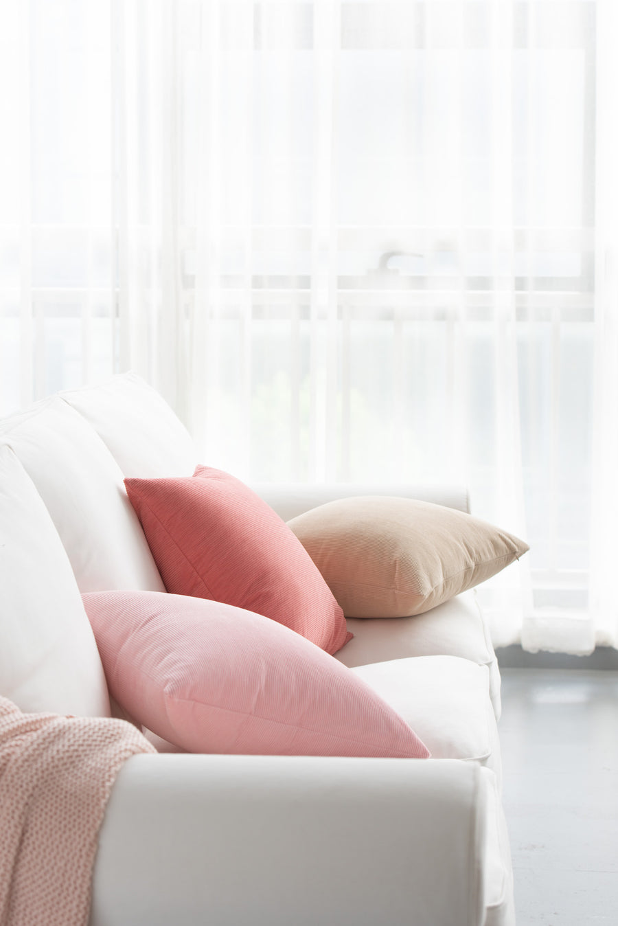Modern Pillow Cover, Corduroy, Blush Pink, 18