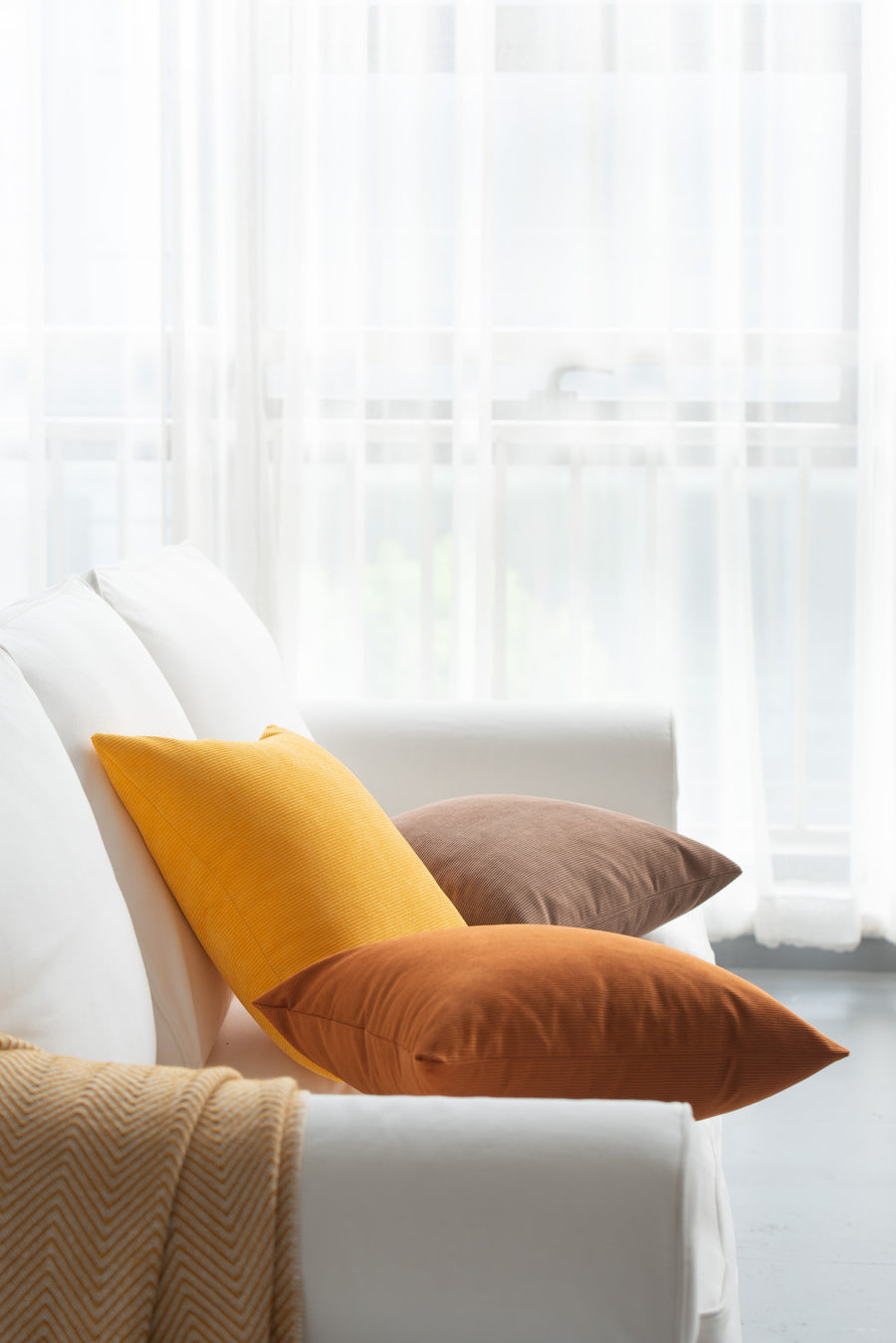 Modern Pillow Cover, Corduroy, Brown, 18