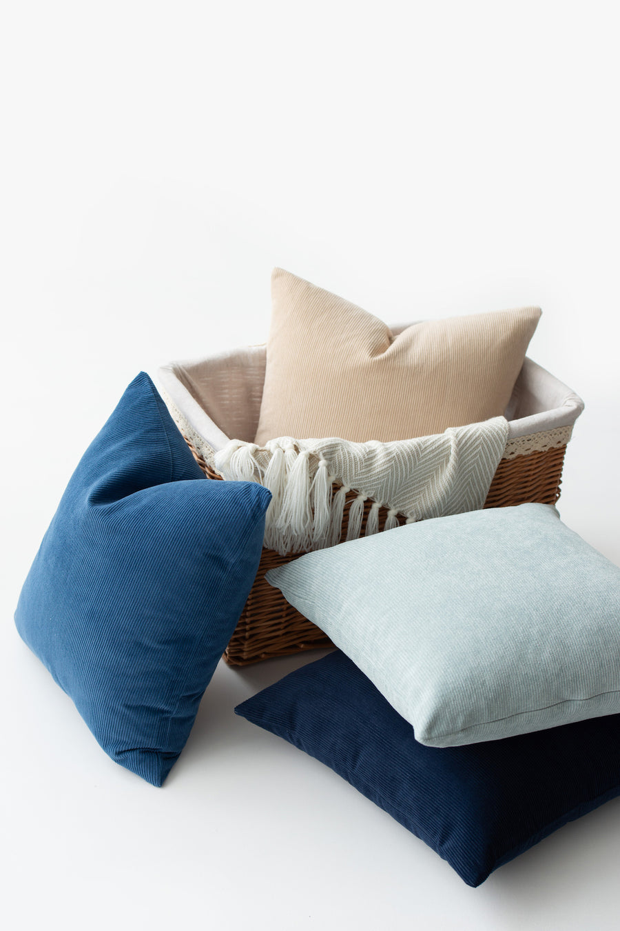 Modern Pillow Cover, Corduroy, Blue, 18