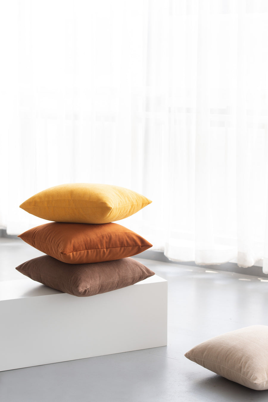Modern Pillow Cover, Corduroy, Burnt Orange, 18