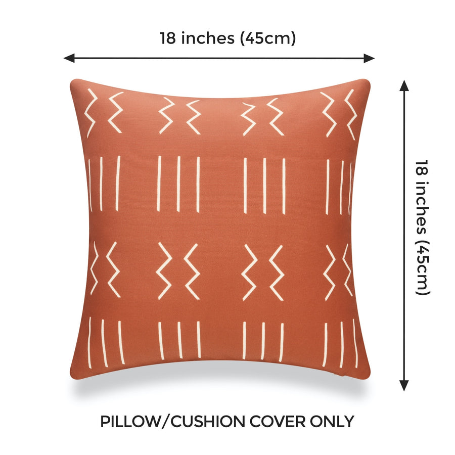 Tribal Pillows, Mudcloth Inspired, Rust Orange | Hofdeco