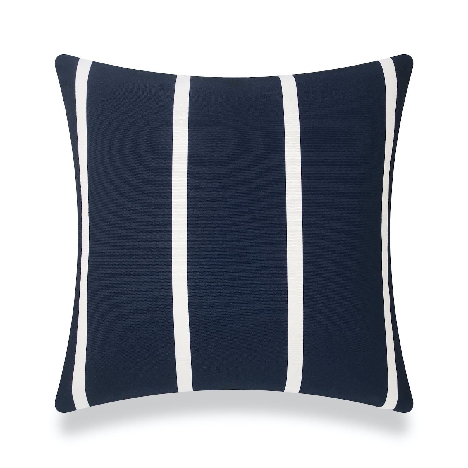 Navy Blue Outdoor Pillows, Wide Stripe, Classic Hofdeco