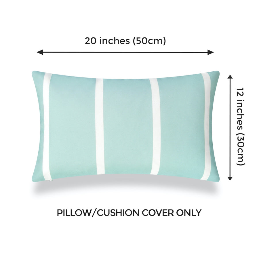 Aqua Coastal Throw Pillows Wide Stripe Classic Hofdeco