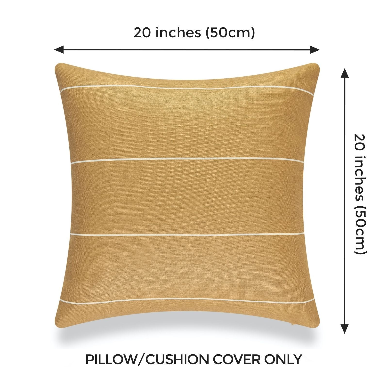 Fall Outdoor Pillow, Striped, Mustard Yellow | Hofdeco
