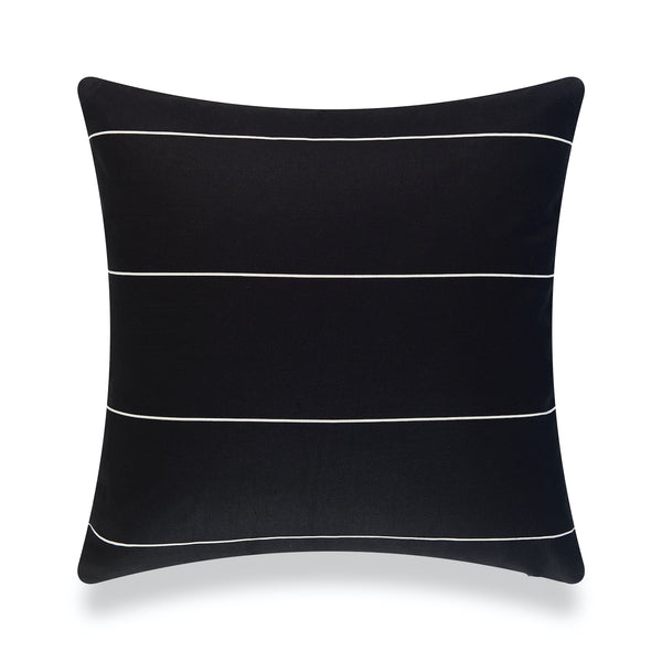 Black Outdoor Pillows, Modern Boho, Striped Hofdeco